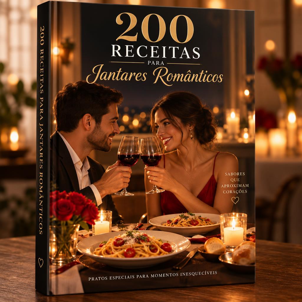 Capa do ebook 200 Receitas para Jantares Românticos