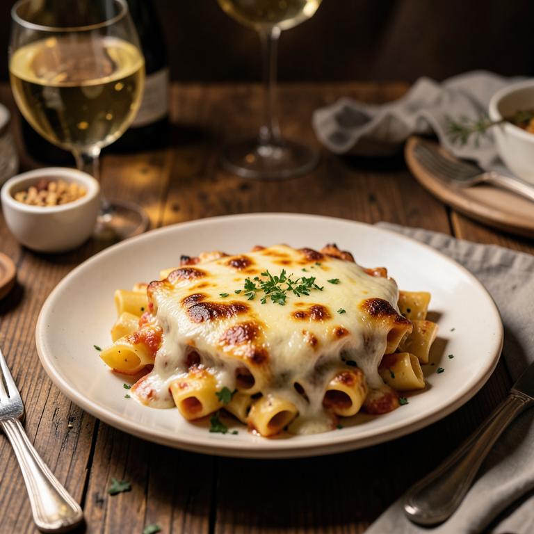Massa gratinada com queijo